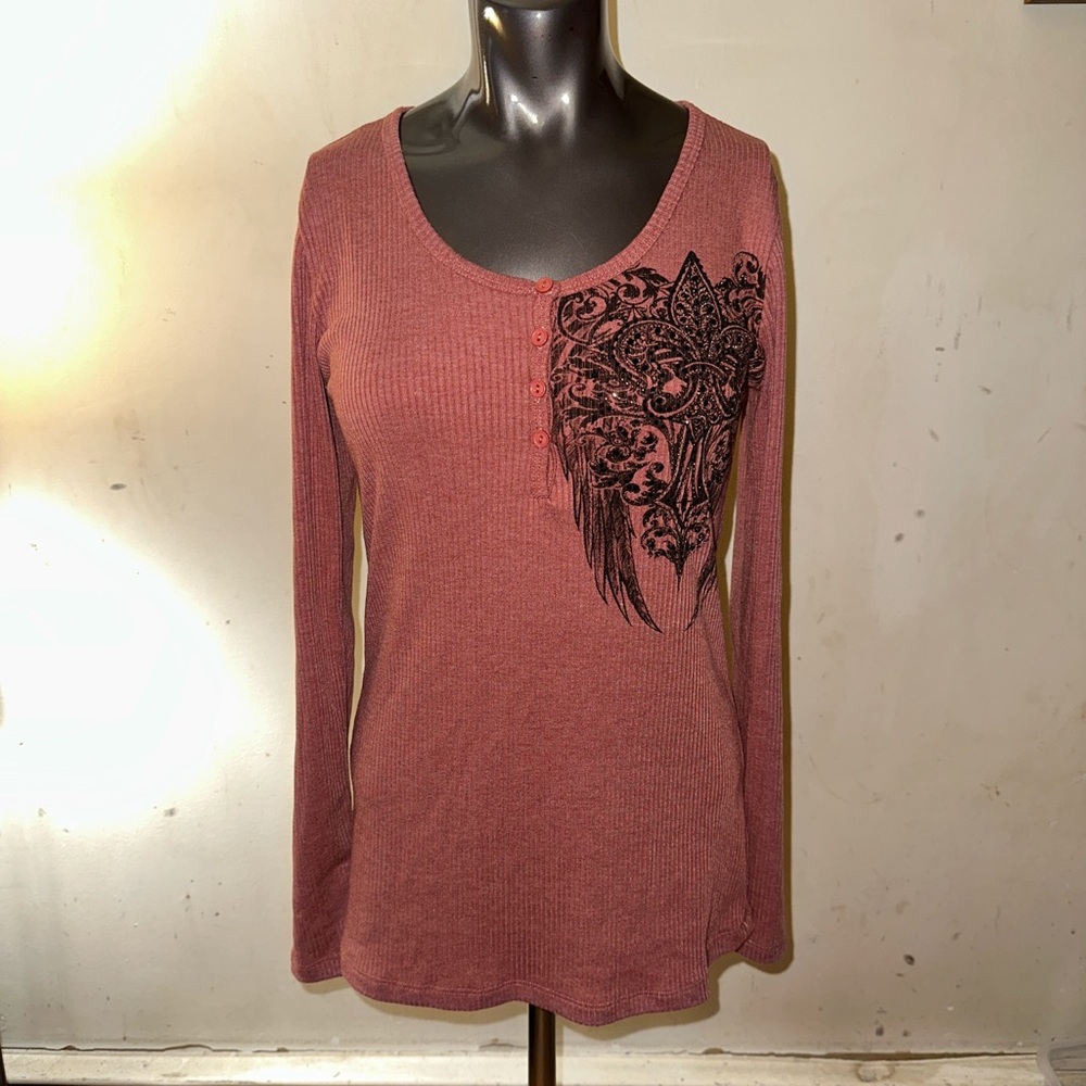 Vocal Long Sleeve with black rhinestones size small